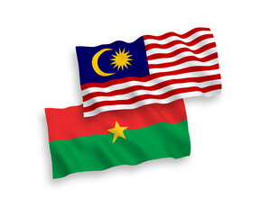 Flags of Burkina Faso and Malaysia on a white background