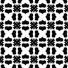 Geometric vector pattern with Black and white colors. Seamless abstract ornament for wallpapers and backgrounds.
