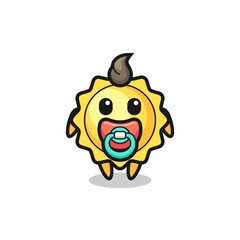 baby sun cartoon character with pacifier