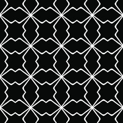 Fototapeta premium Geometric vector pattern with Black and white colors. Seamless abstract ornament for wallpapers and backgrounds.