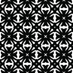 Geometric vector pattern with Black and white colors. Seamless abstract ornament for wallpapers and backgrounds.