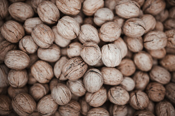 lots of dried fruits and nuts, delicious healthy food, walnuts