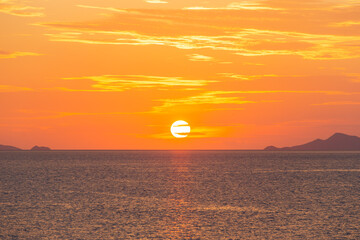 Sanset Sky with colorful clouds, without birds
