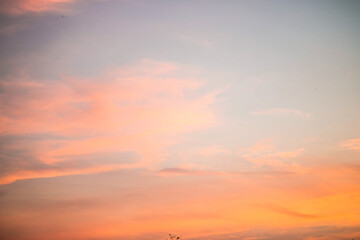 Fototapeta na wymiar Sanset Sky with colorful clouds, without birds