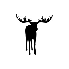 vector illustration of a moose silhouette isolated on white background