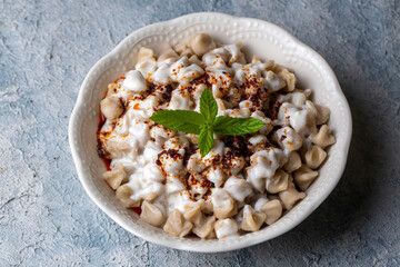 Traditional Turkish cuisine; Turkish ravioli, Turkish name; Manti