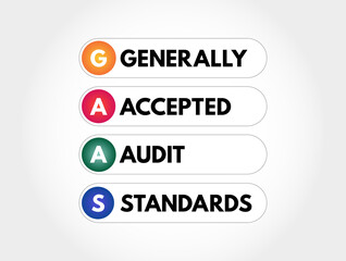 GAAS - Generally Accepted Audit Standards acronym, business concept background
