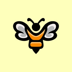 Simple Mascot Vector Logo Design of Natural Bee Honey