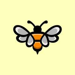 Simple Mascot Vector Logo Design of Natural Bee Honey