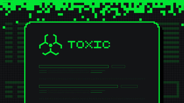Digital interface pixel art toxic crypto blockchain system