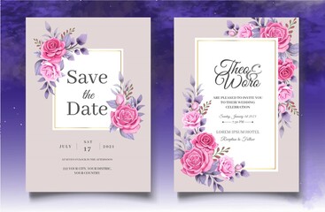 Beautiful Floral Wedding Card Theme