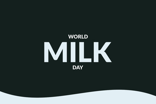 World Milk Day vector background. Milk typography text. 