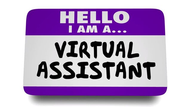 Virtual Assistant Hello I Am Name Tag Sticker Self Employed Job Gig 3d Animation