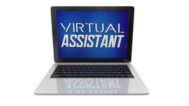Virtual Assistant Laptop Computer Work Remote Professional Scheduler Administrative Help 3d Animation