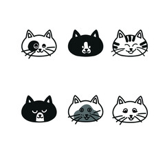 set with cat faces