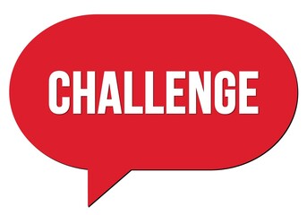 CHALLENGE text written in a red speech bubble