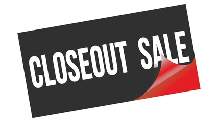 CLOSEOUT  SALE text on black red sticker stamp.