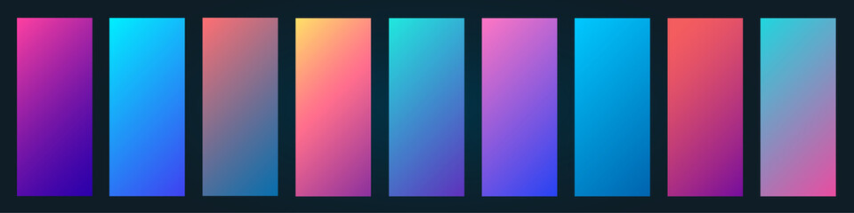 Soft color background on dark. Modern screen vector design for mobile app. Soft color abstract gradients. Vector illustration