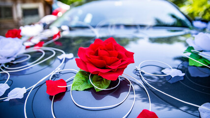 ślub piękne obrączki para młoda samochód kwiat © Tymoteusz