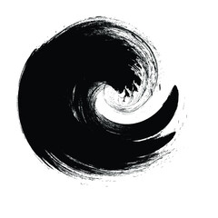 Grunge Wave Logo Element. Surfing Icon . Brush Stroke . Vector Illustration. 