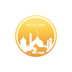 Eid Al Adha illustration vector graphic of good for islamic day, eid mubarak, eid fitr, greeting card, background. Eps 10