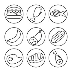 Fototapeta premium meat icon. symbol set symbol vector elements for infographic web.