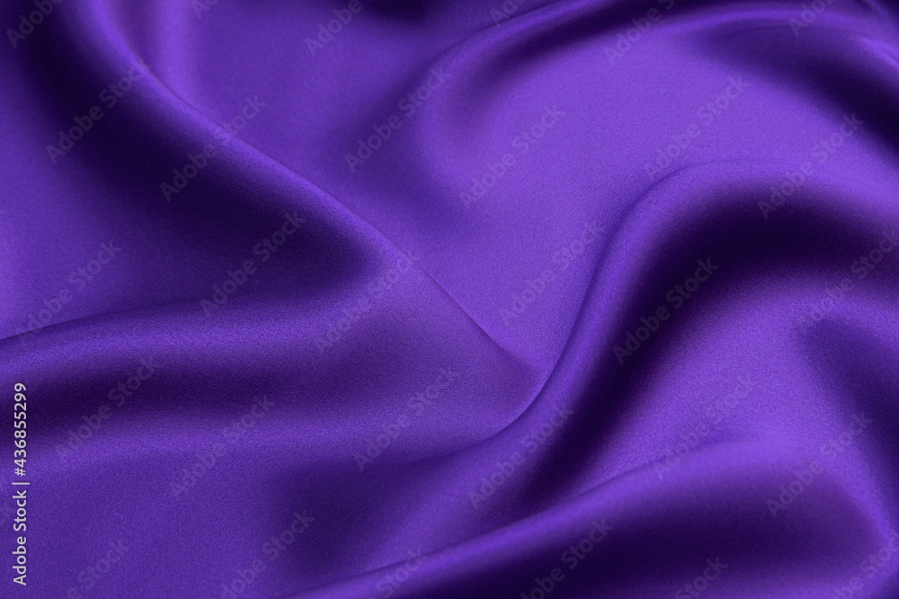 Wall mural beautiful elegant wavy violet purple satin silk luxury cloth fabric texture with violet background d