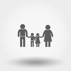 Family icon. Silhouette. Vector illustration. Flat design style.