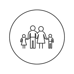 Family icon. Silhouette. Vector illustration. Flat design style.