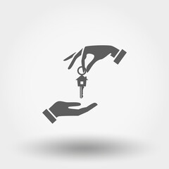 Handing over the keys of the house from hand to hand.