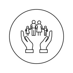 Family icon. Silhouette. Vector illustration. Flat design style.