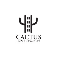 Obraz premium Cactus building logo design template