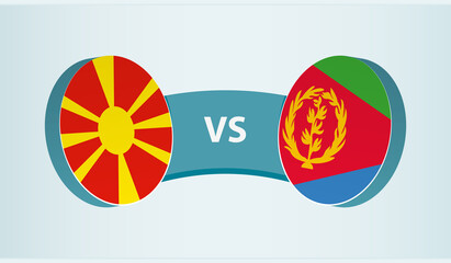 North Macedonia versus Eritrea, team sports competition concept.