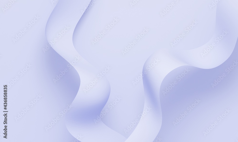 Poster abstract gentle light background with ribbons. 3d rendering