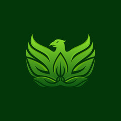 Eagle Nature Leaf Vector Logo Design
