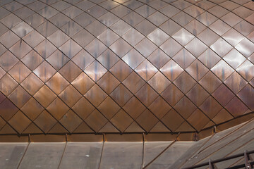 Roof roof texture made from copper metal tiles