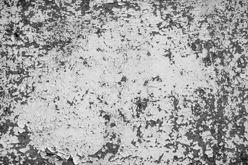 Background wooden board with cracked paint. Color-Peel wood texture. Blackboard in old peeling paint. Copy space. Space for text.