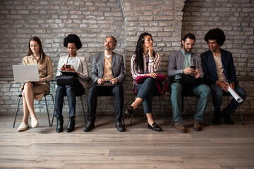 Fototapeta premium Business people waiting for job interview.
