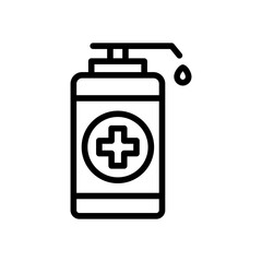 Hand sanitizer line icon. Protection corona virus. simple illustration. Editable stroke. Design template vector