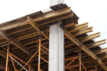 construction site of a building made of expanded clay concrete blocks formwork and walls
