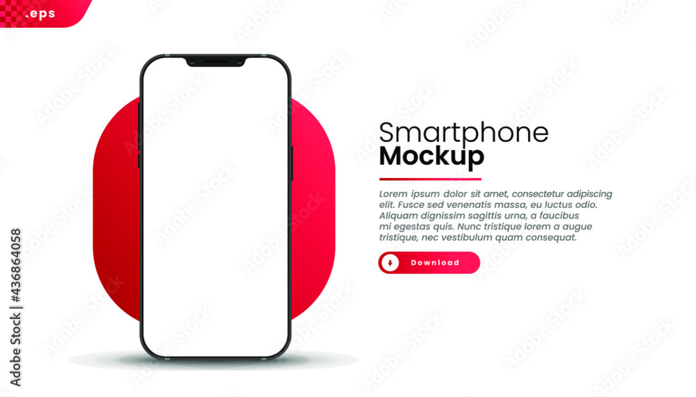 Poster Realistic black smartphone mockup. Device UI UX mockup for presentation template. Cellphone frame with blank display isolated templates. 3d illustration cell phone.