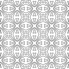 Geometric vector pattern with Black and white colors. Seamless abstract ornament for wallpapers and backgrounds.