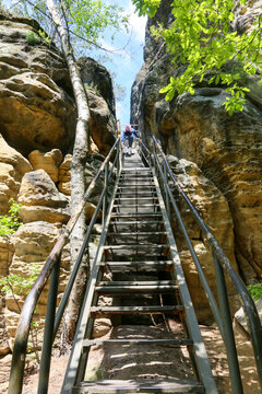 S&auml;chsische Schweiz - Klamm mit Aufstieg zum Rauenstein auf dem Malerweg
