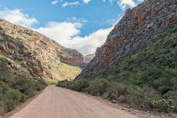 Road through Seweweekspoort in the Swartberg mountains