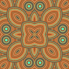 Abstract portugese azulejo tile seamless rapport. Geometric texture vector swatch.