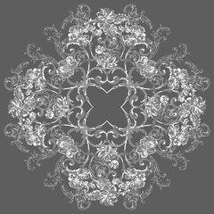 Classic decorative lace elements in a round frame,Decorative rosette