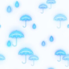 水滴と傘の背景素材シームレス