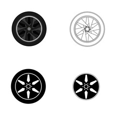 set of car wheel vector on white background - 436869230