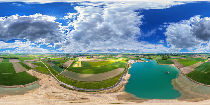dredge lake in germany between eich and ibersheim 360&deg; x 180&deg; airpano