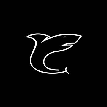 shark outline logo design, shark inspiration